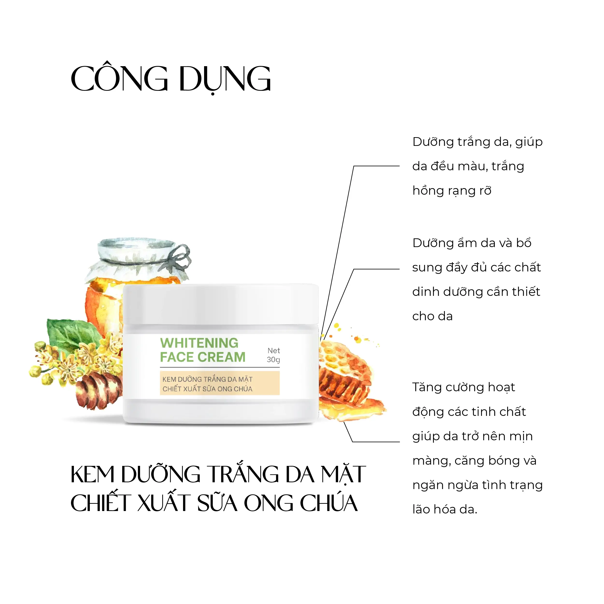 Công dụng của Truesky Whitening Face Cream