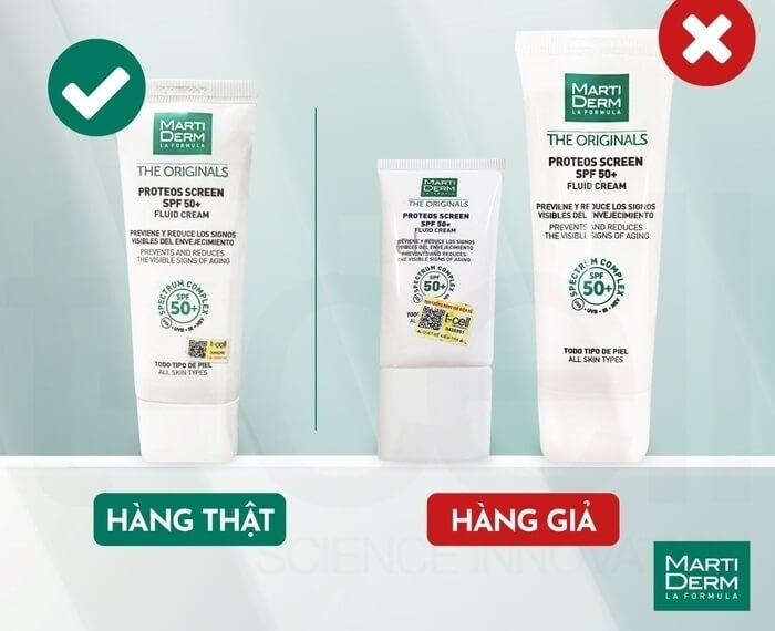 Cách phân biệt kem chống nắng Martiderm thật - giả