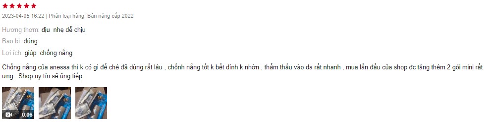 Kem chống nắng Anessa review 