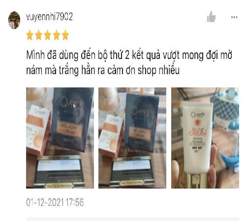 Kem chống nắng Queenie Skin review